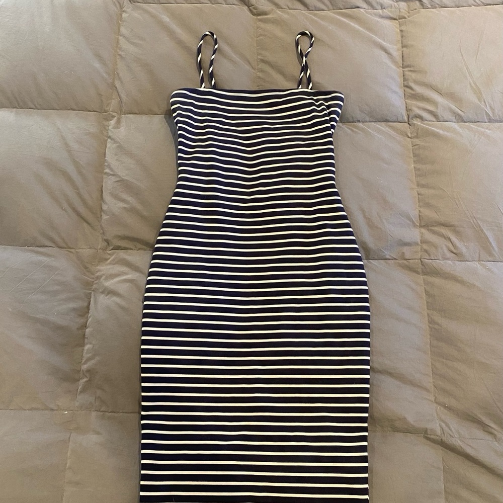 Women’s Windsor navy blue and white stripe dress